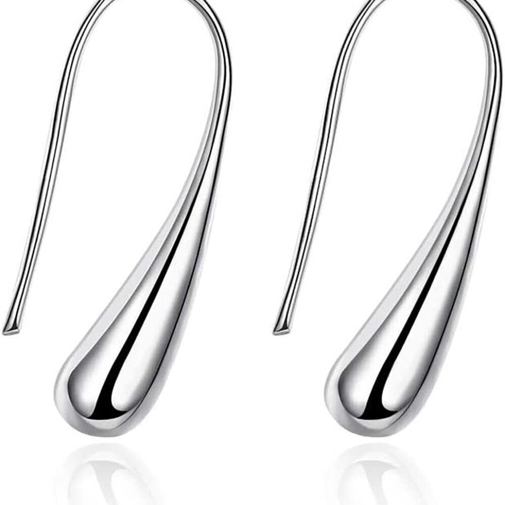 Sterling Silver Water Drop Earrings Women Dangle Jewelry Gifts